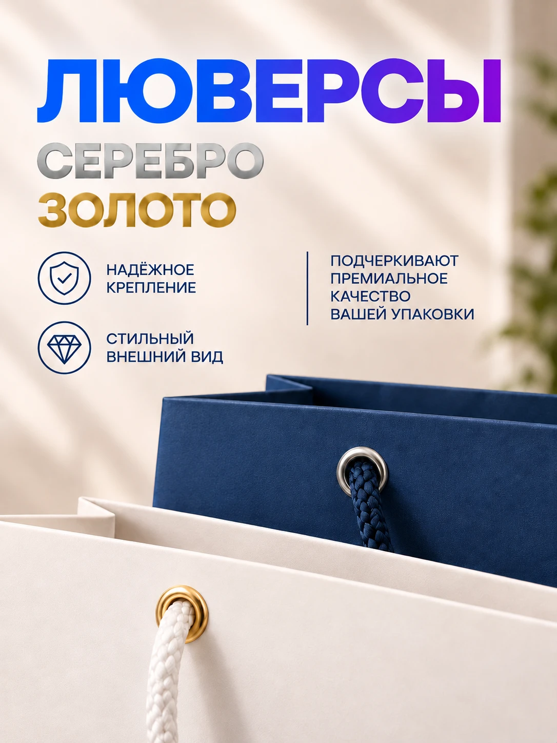 Люверсы для ручек бумажных пакетов