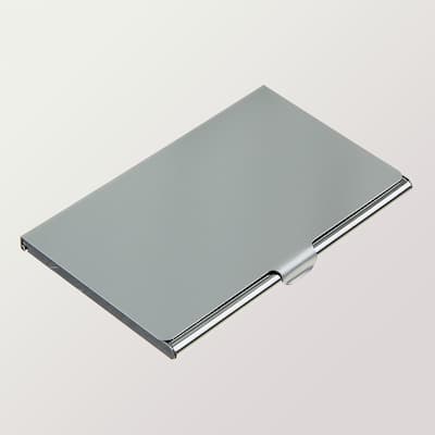 Визитница металлическая, горизонтальная, серебристая