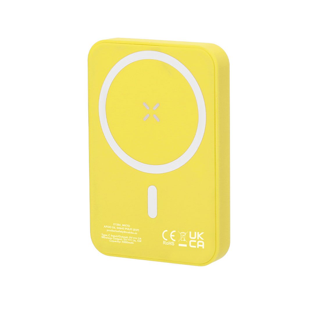 Baterie externă personalizată cu încărcare wireless și prindere magnetică, 5.000 mAh, TUDELAK
