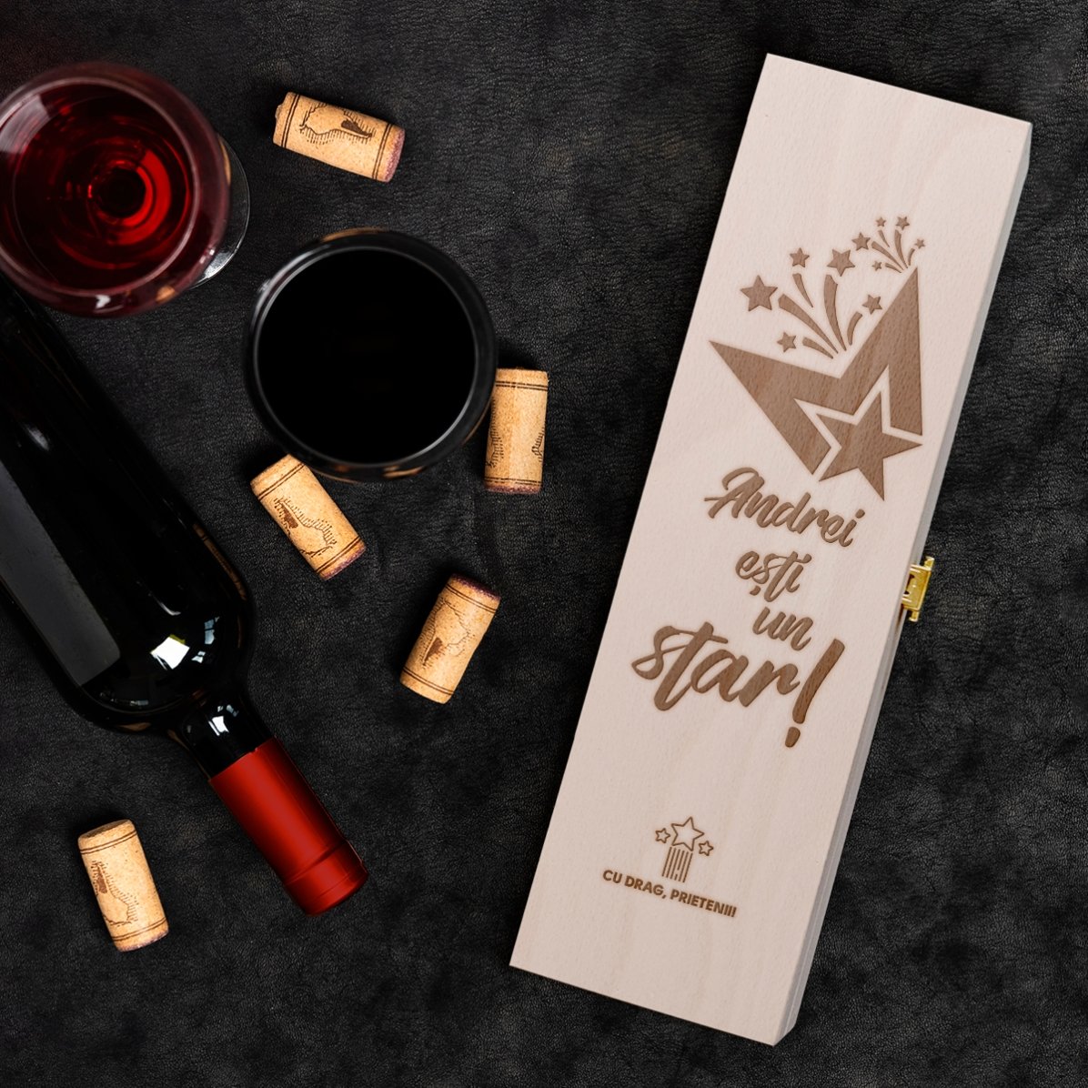 Cutie de vin personalizată - Ești un star!