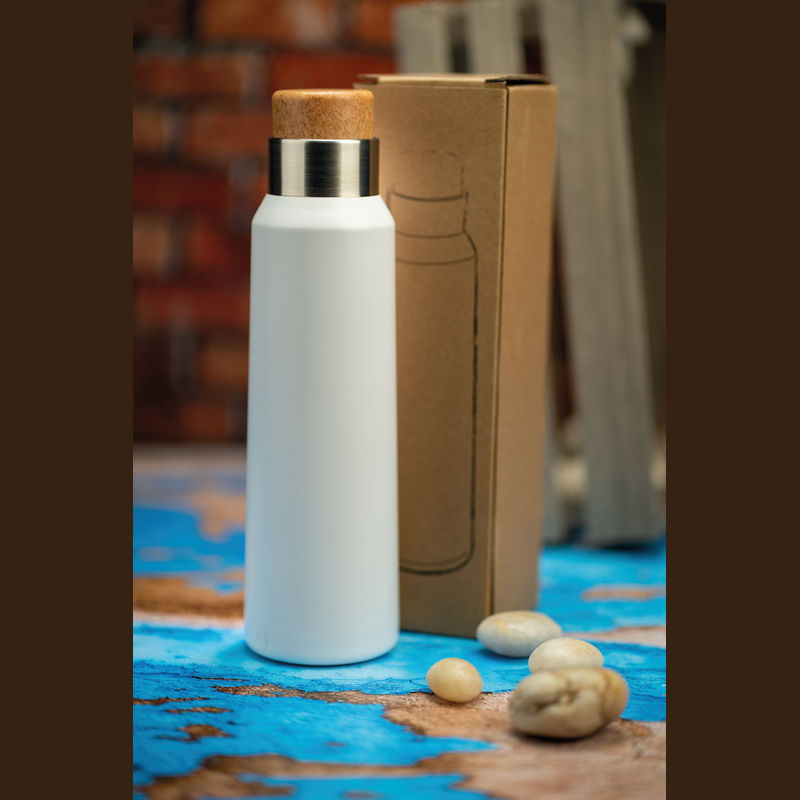 Sticlă termos cu dop din imitaţie de plută 500ml