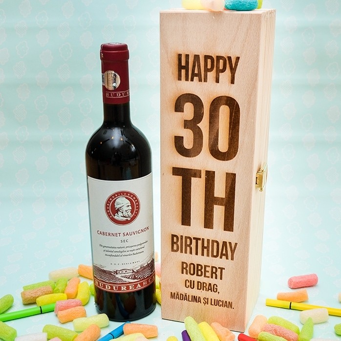 Cutie de vin personalizată - HAPPY BIRTHDAY