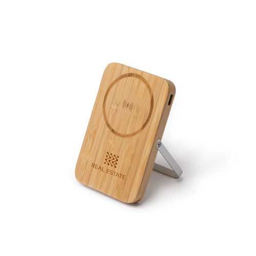 Power Bank wireless magnetic din bambus YOKAS