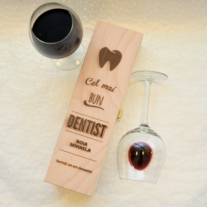 Cutie de vin personalizată - Cel mai bun dentist