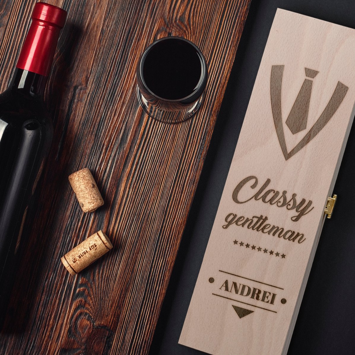 Cutie de vin personalizată - Classy Gentleman