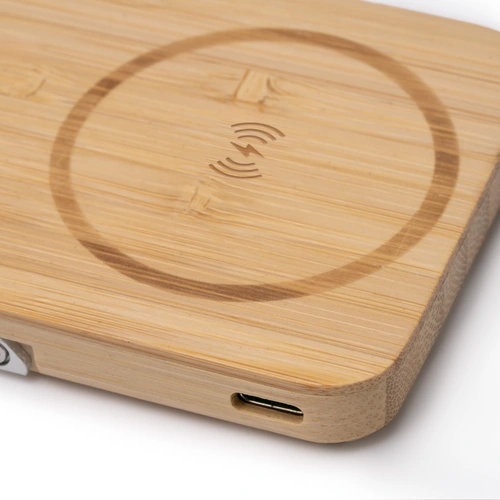 Power Bank wireless magnetic din bambus YOKAS