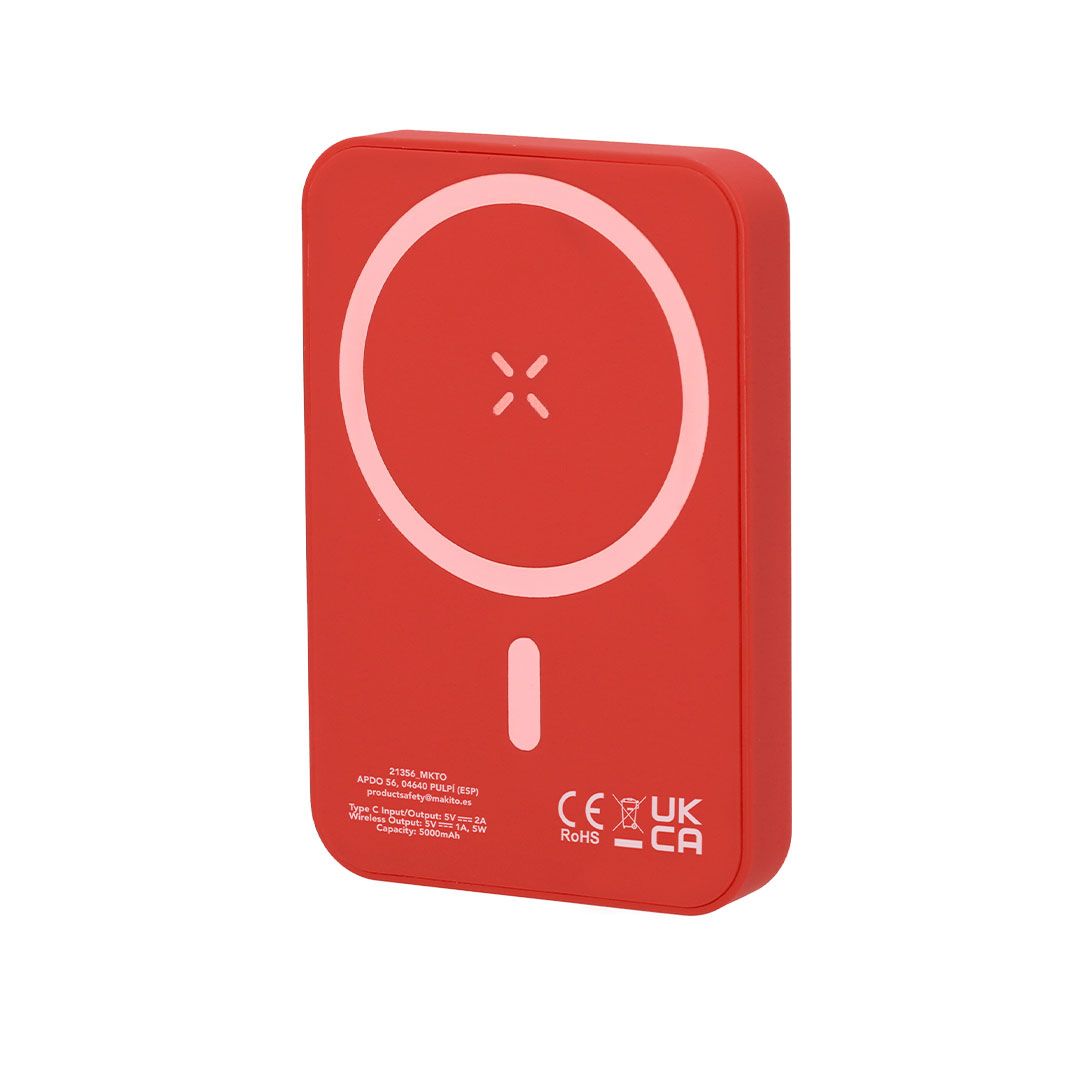 Baterie externă personalizată cu încărcare wireless și prindere magnetică, 5.000 mAh, TUDELAK