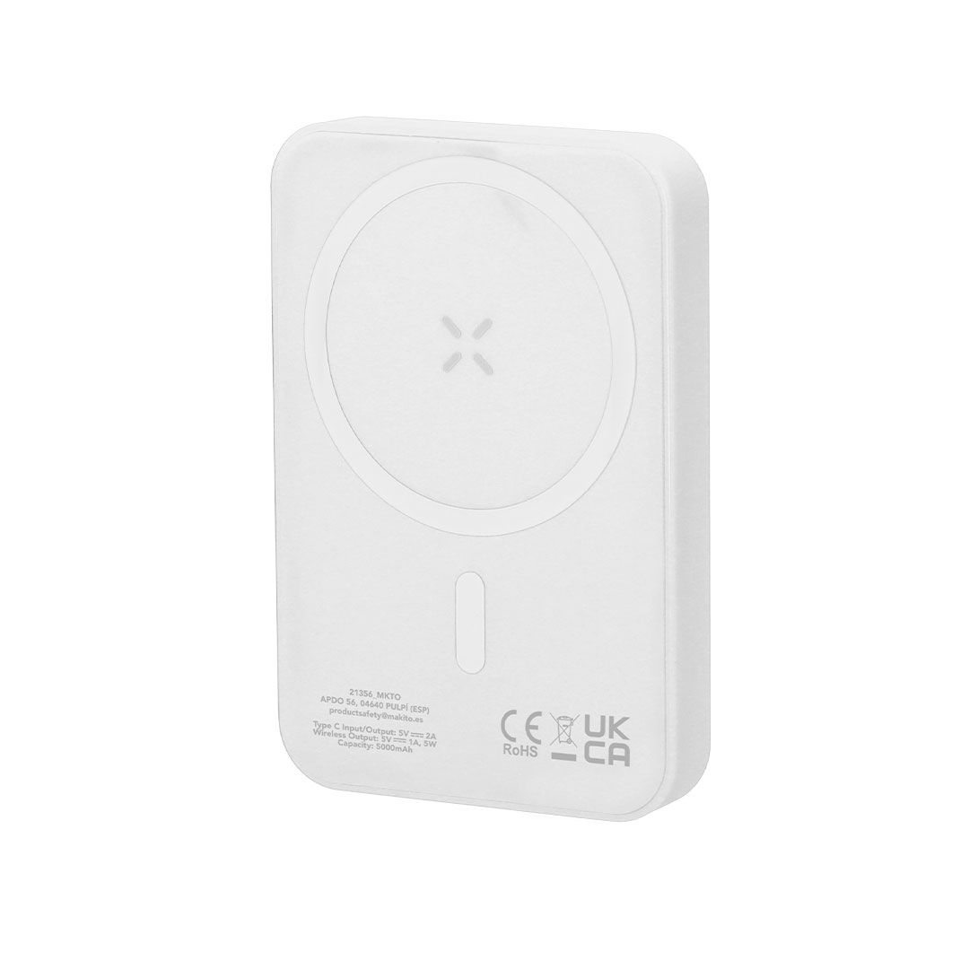 Baterie externă personalizată cu încărcare wireless și prindere magnetică, 5.000 mAh, TUDELAK