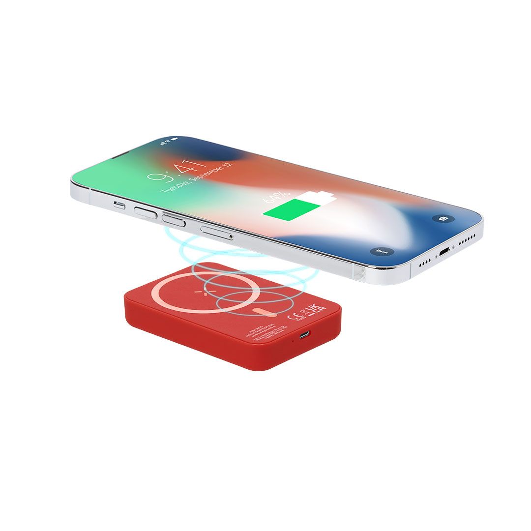 Baterie externă personalizată cu încărcare wireless și prindere magnetică, 5.000 mAh, TUDELAK