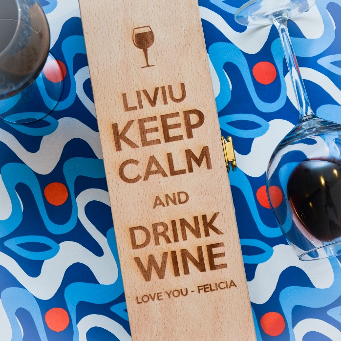 Cutie de vin personalizată - Keep calm