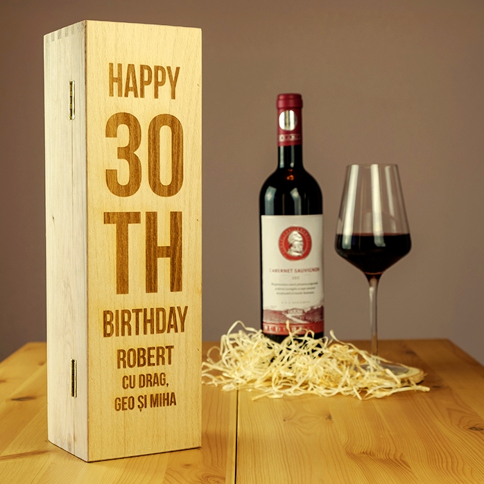 Cutie de vin personalizată - HAPPY BIRTHDAY