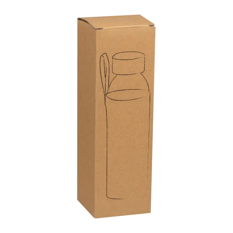 Sticlă personalizată CARLOTTA, 500 ml, cu husă din iută