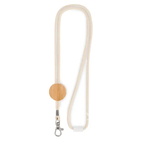 MO6830 KARA Lanyard din cotton cu carabina si cord detasabil