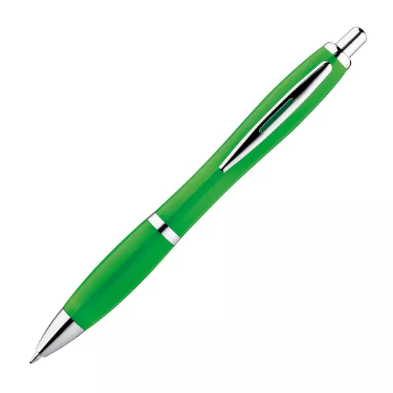Plastic ball pen with metal clip