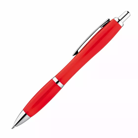 Plastic ball pen with metal clip