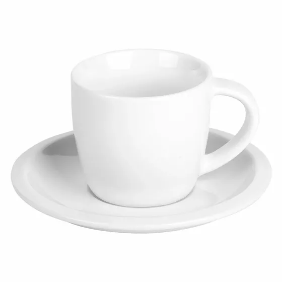 MOMENTO - Fine stoneware cappuccino cup and saucer, 150 ml
