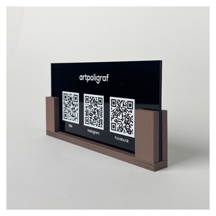 Suport QR Tab Panorama cu bază din lemn